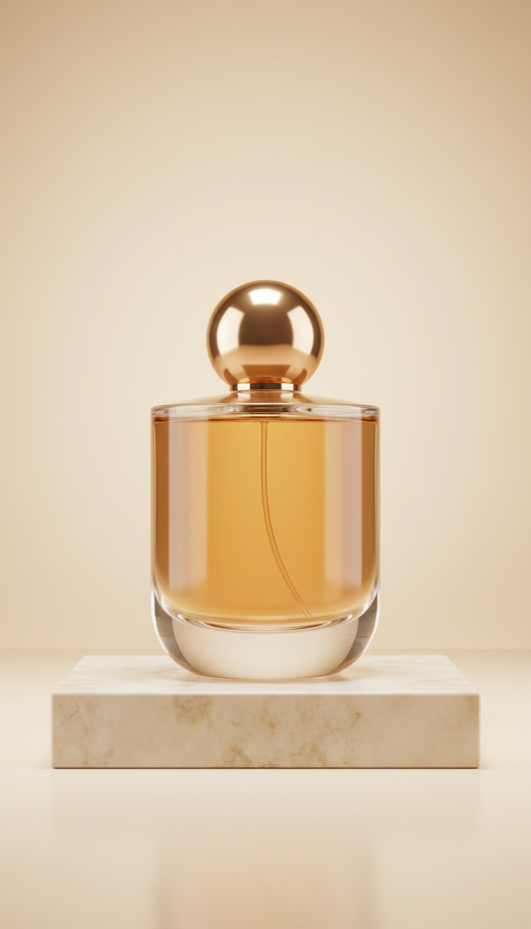 Luminous eau de parfum glass bottle